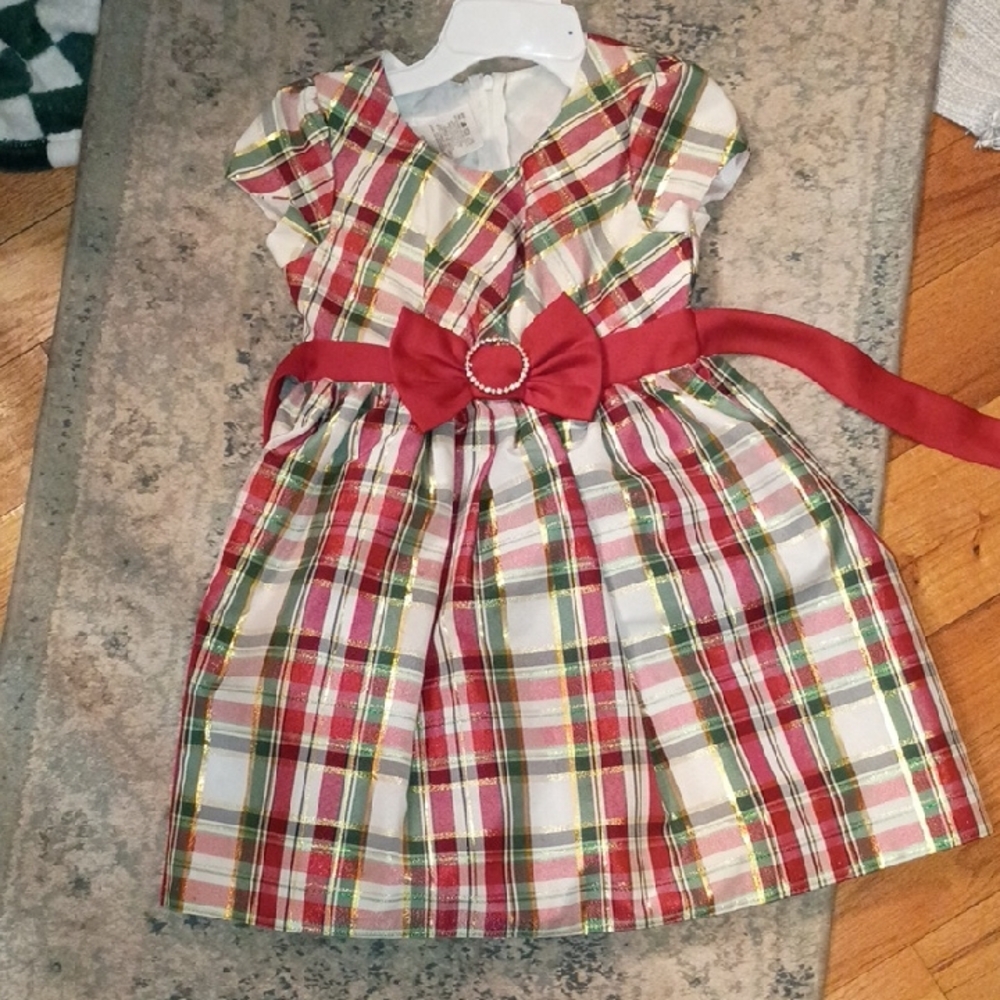 Bonnie Jean Red and Plaid Dress